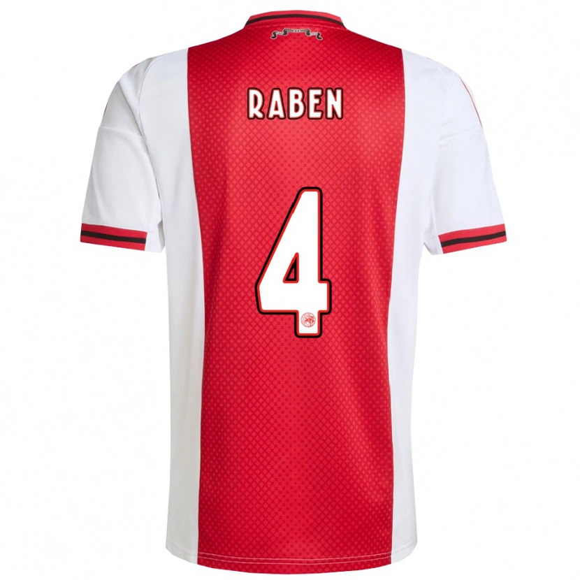 Danxen Hombre Camiseta Niall Raben #4 Rojo Blanco 1ª Equipación 2025/26 La Camisa