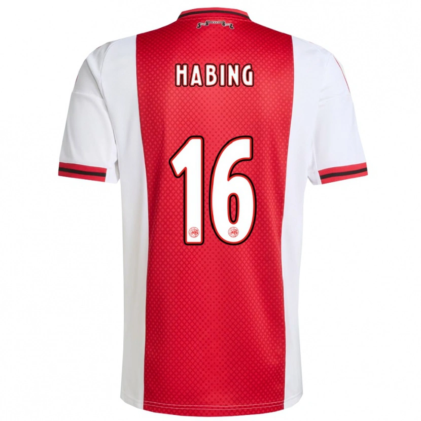 Danxen Hombre Camiseta Youri Habing #16 Rojo Blanco 1ª Equipación 2025/26 La Camisa