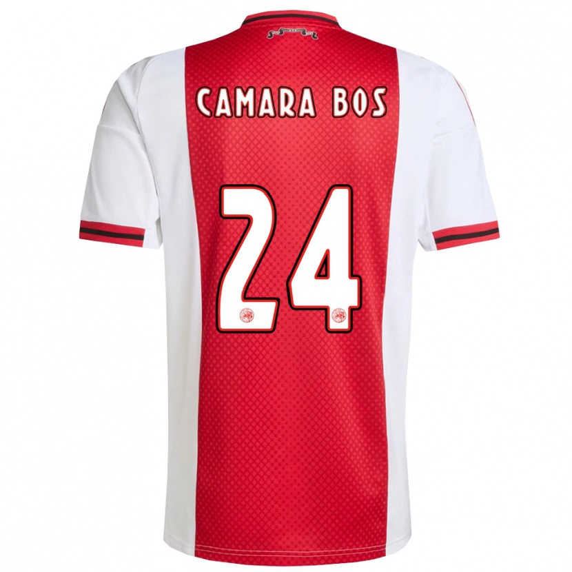 Danxen Hombre Camiseta Daniel Camara Bos #24 Rojo Blanco 1ª Equipación 2025/26 La Camisa