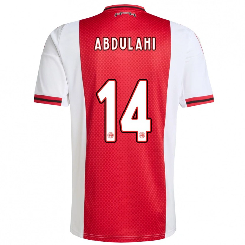 Danxen Hombre Camiseta Liban Abdulahi #14 Rojo Blanco 1ª Equipación 2025/26 La Camisa