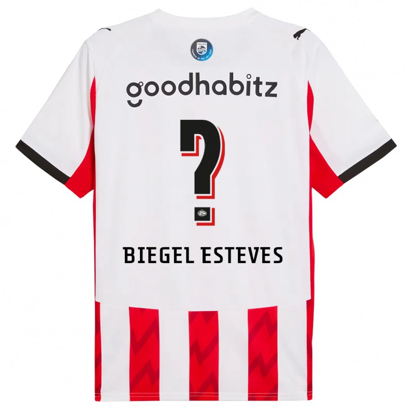Danxen Hombre Camiseta Moon Biegel Esteves #0 Rojo Blanco 1ª Equipación 2025/26 La Camisa