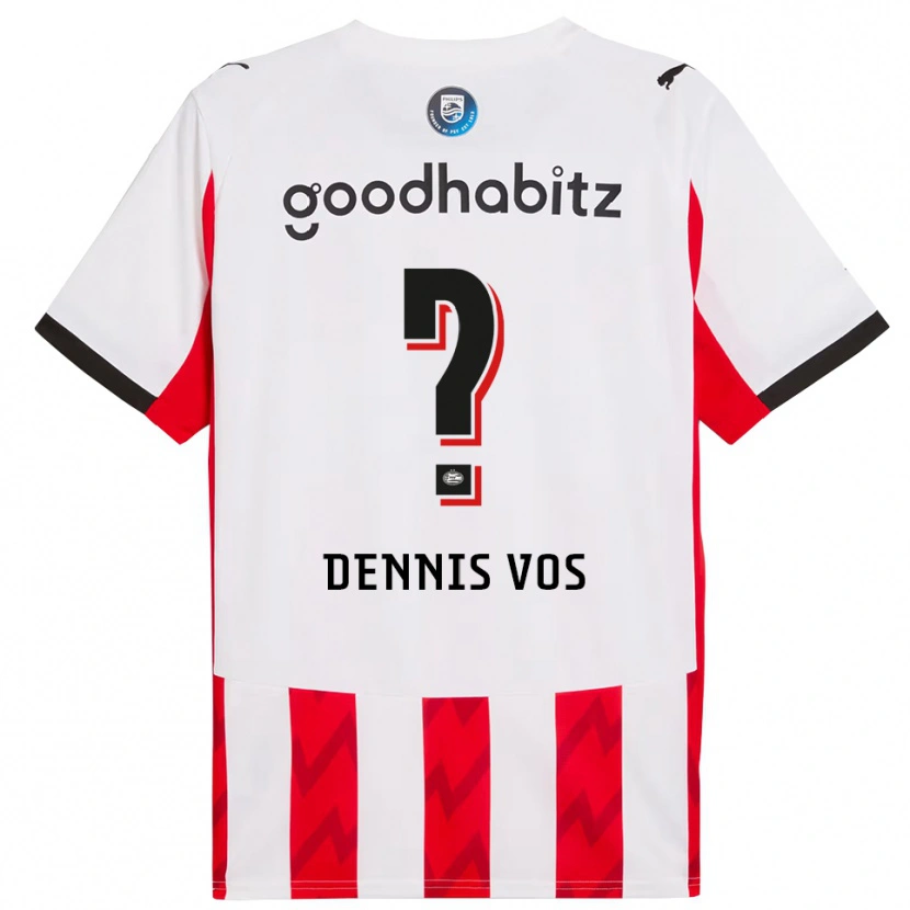 Danxen Hombre Camiseta Dennis Vos #0 Rojo Blanco 1ª Equipación 2025/26 La Camisa