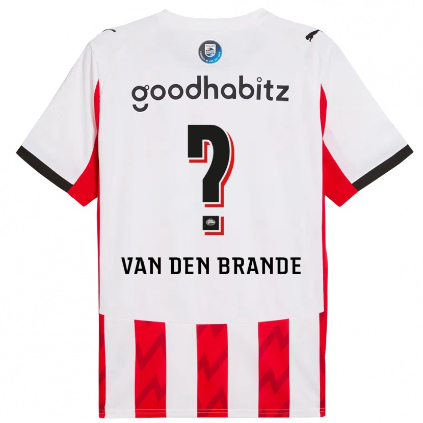 Danxen Hombre Camiseta Daan Van Den Brande #0 Rojo Blanco 1ª Equipación 2025/26 La Camisa