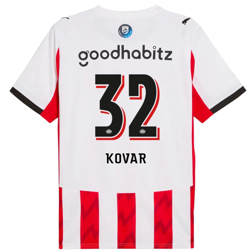 Danxen Hombre Camiseta Matej Kovar #32 Rojo Blanco 1ª Equipación 2025/26 La Camisa