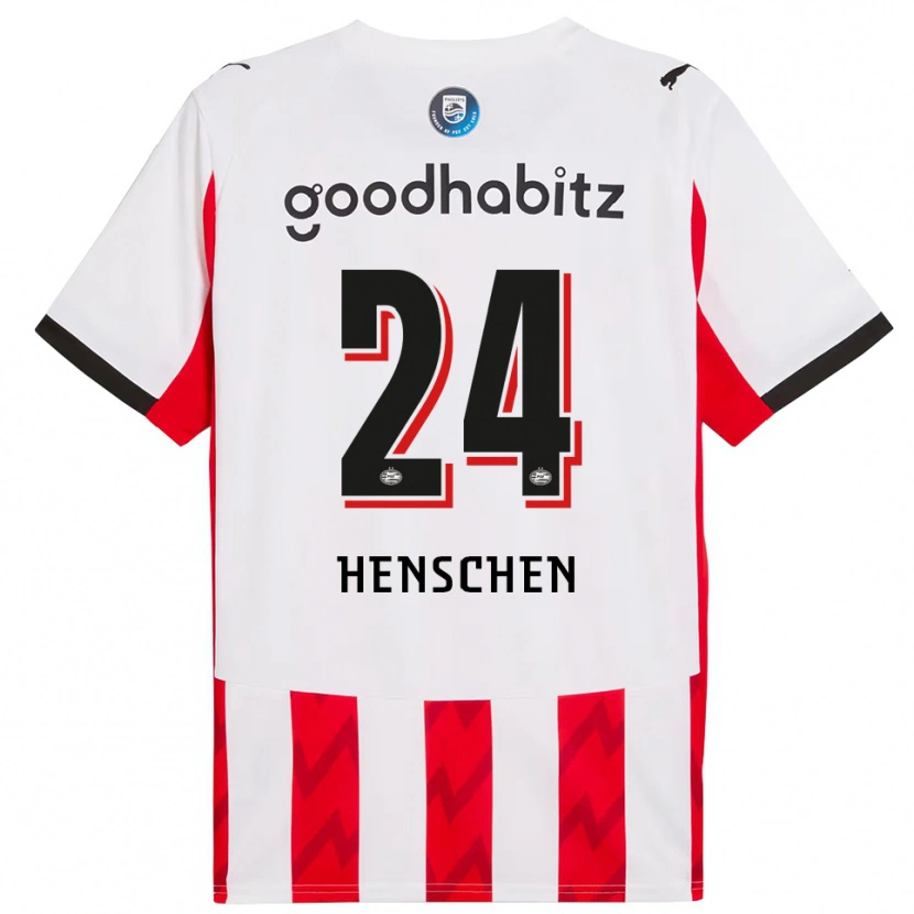 Danxen Hombre Camiseta Emmeke Henschen #24 Rojo Blanco 1ª Equipación 2025/26 La Camisa
