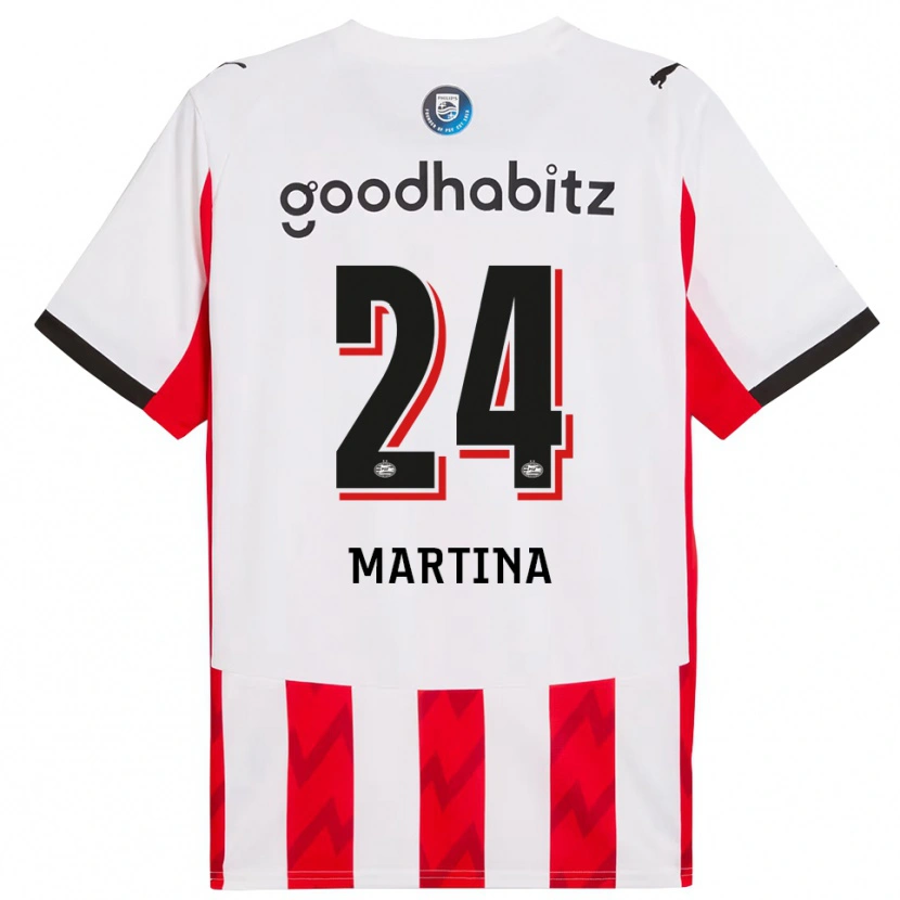 Danxen Hombre Camiseta Shijona Martina #24 Rojo Blanco 1ª Equipación 2025/26 La Camisa