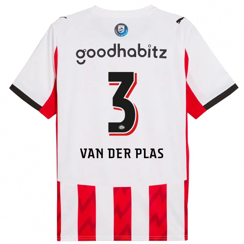 Danxen Hombre Camiseta Sven Van Der Plas #3 Rojo Blanco 1ª Equipación 2025/26 La Camisa