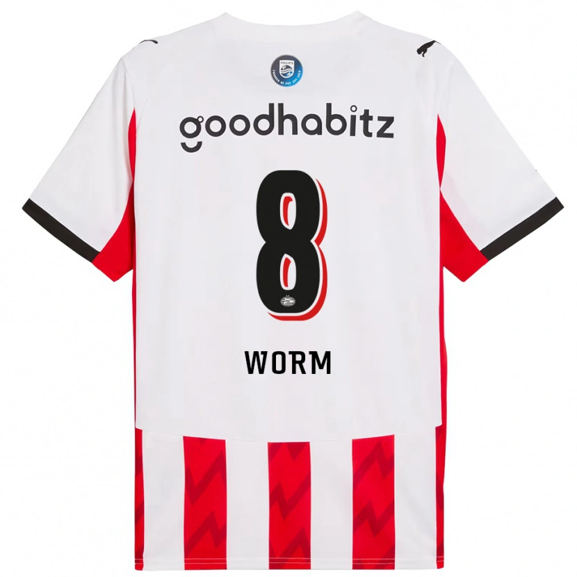 Danxen Hombre Camiseta Siri Worm #8 Rojo Blanco 1ª Equipación 2025/26 La Camisa