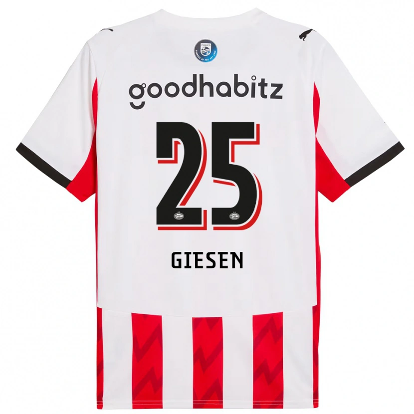 Danxen Hombre Camiseta Suzanne Giesen #25 Rojo Blanco 1ª Equipación 2025/26 La Camisa