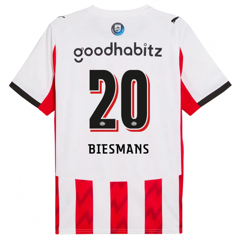 Danxen Hombre Camiseta Julie Biesmans #20 Rojo Blanco 1ª Equipación 2025/26 La Camisa