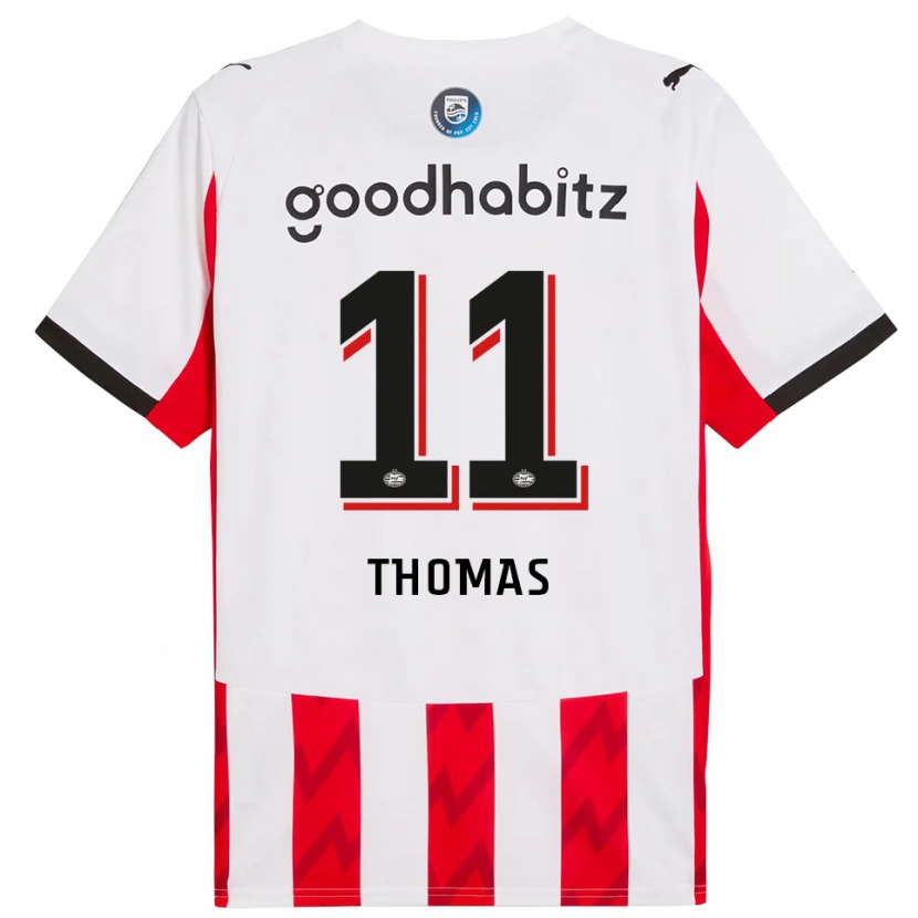 Danxen Hombre Camiseta Ayodele Thomas #11 Rojo Blanco 1ª Equipación 2025/26 La Camisa