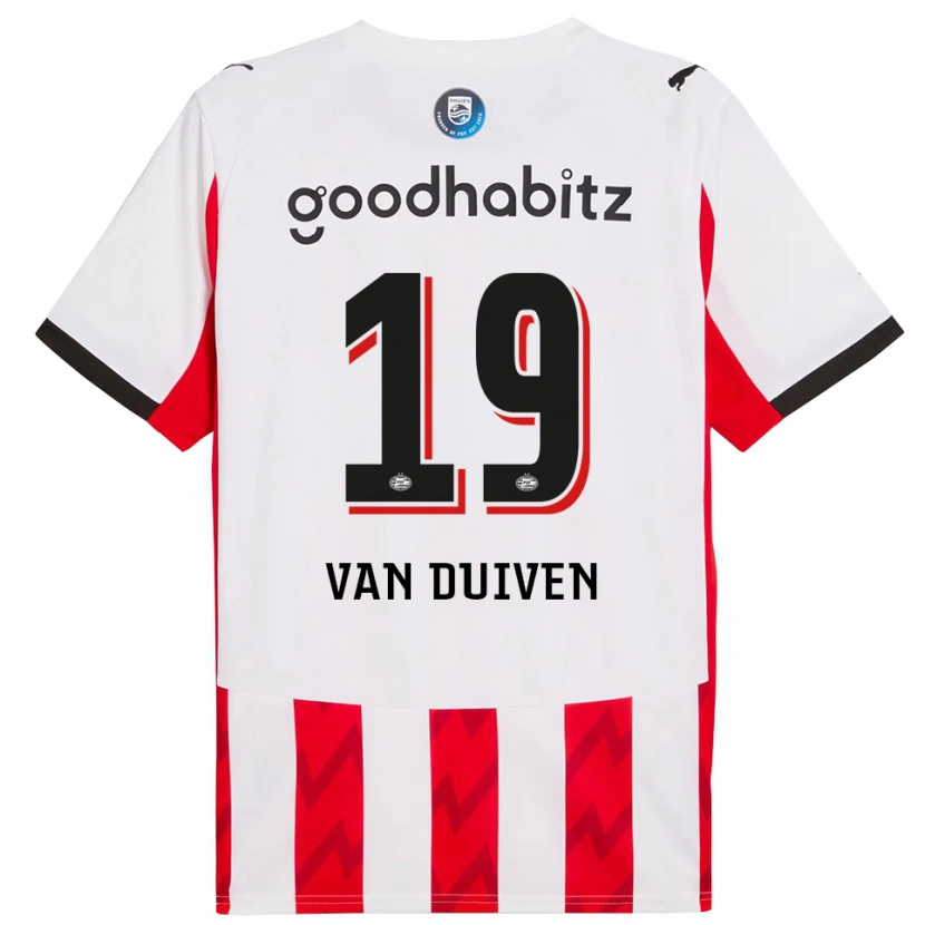 Danxen Hombre Camiseta Jason Van Duiven #19 Rojo Blanco 1ª Equipación 2025/26 La Camisa