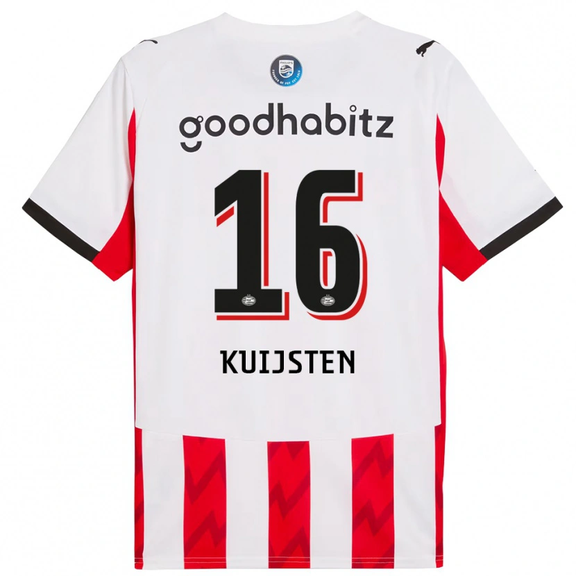 Danxen Hombre Camiseta Stijn Kuijsten #16 Rojo Blanco 1ª Equipación 2025/26 La Camisa