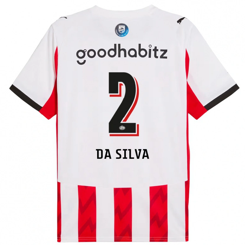 Danxen Hombre Camiseta Aston Da Silva #2 Rojo Blanco 1ª Equipación 2025/26 La Camisa