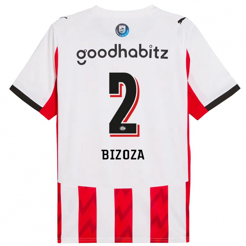 Danxen Hombre Camiseta Kevin Bizoza #2 Rojo Blanco 1ª Equipación 2025/26 La Camisa