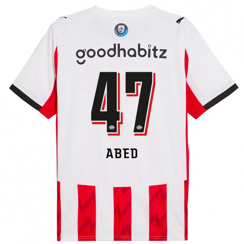 Danxen Hombre Camiseta Tai Abed #47 Rojo Blanco 1ª Equipación 2025/26 La Camisa