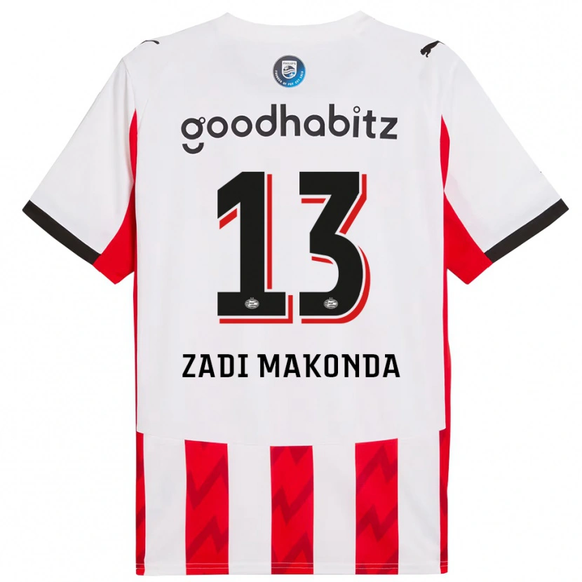 Danxen Hombre Camiseta David Zadi Makonda #13 Rojo Blanco 1ª Equipación 2025/26 La Camisa