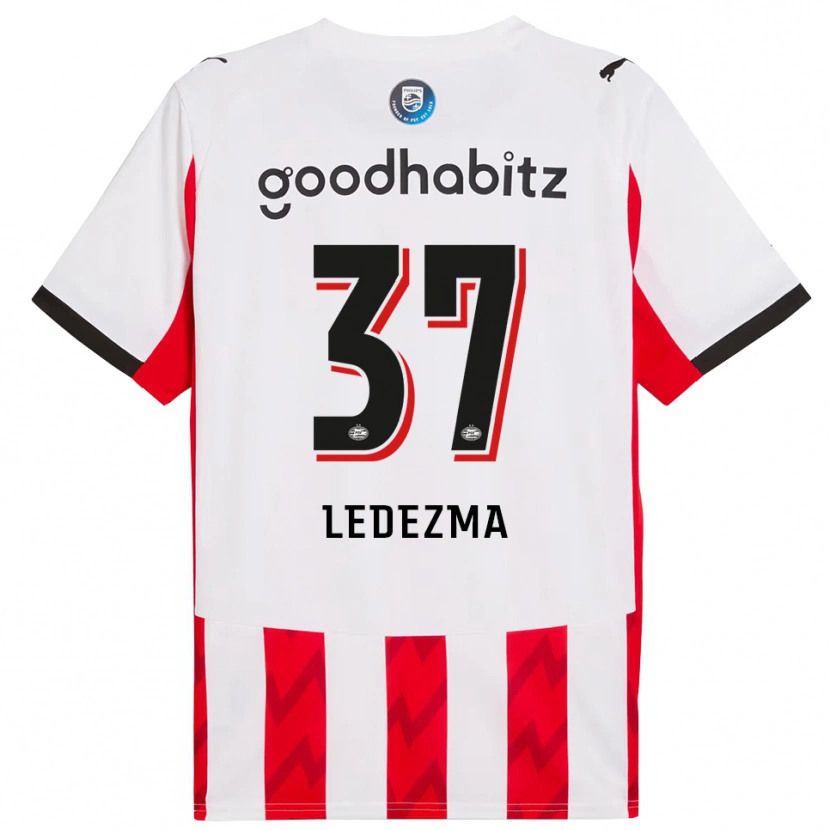 Danxen Hombre Camiseta Richard Ledezma #37 Rojo Blanco 1ª Equipación 2025/26 La Camisa