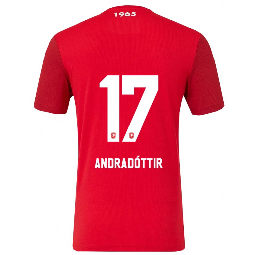 Danxen Hombre Camiseta Amanda Andradóttir #17 Rojo Blanco 1ª Equipación 2025/26 La Camisa