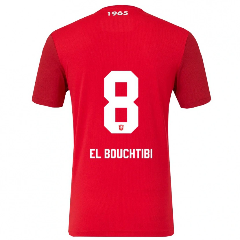 Danxen Hombre Camiseta Ilias El Bouchibti #8 Rojo Blanco 1ª Equipación 2025/26 La Camisa