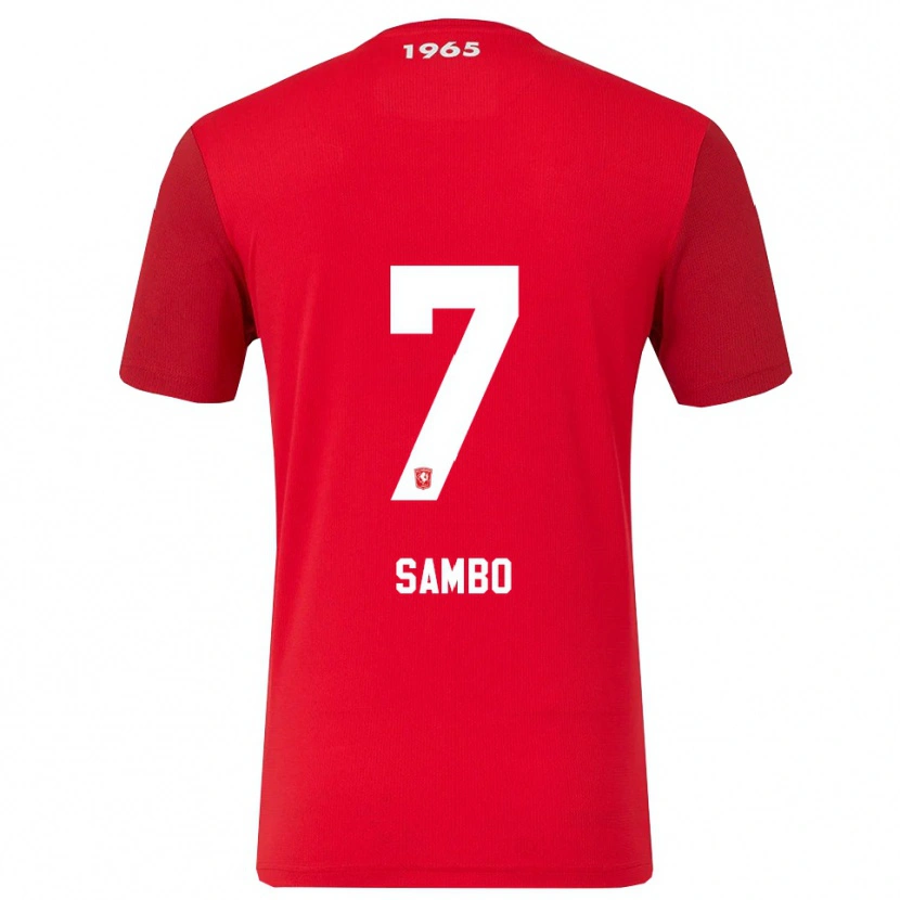 Danxen Hombre Camiseta Giandro Sambo #7 Rojo Blanco 1ª Equipación 2025/26 La Camisa