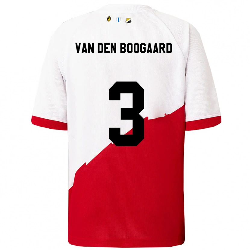 Danxen Hombre Camiseta Brian Van Den Boogaard #3 Blanco Rojo 1ª Equipación 2025/26 La Camisa