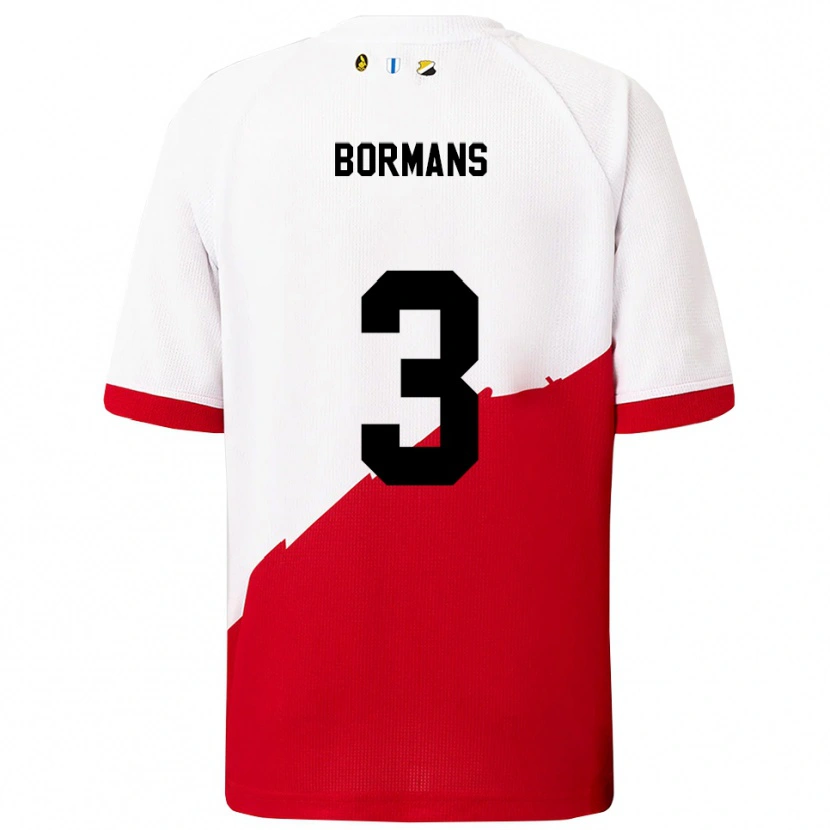 Danxen Hombre Camiseta Merel Bormans #3 Blanco Rojo 1ª Equipación 2025/26 La Camisa
