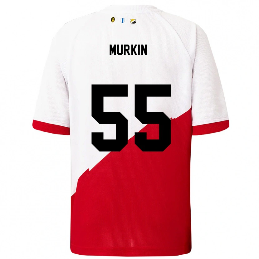 Danxen Hombre Camiseta Derry Murkin #55 Blanco Rojo 1ª Equipación 2025/26 La Camisa