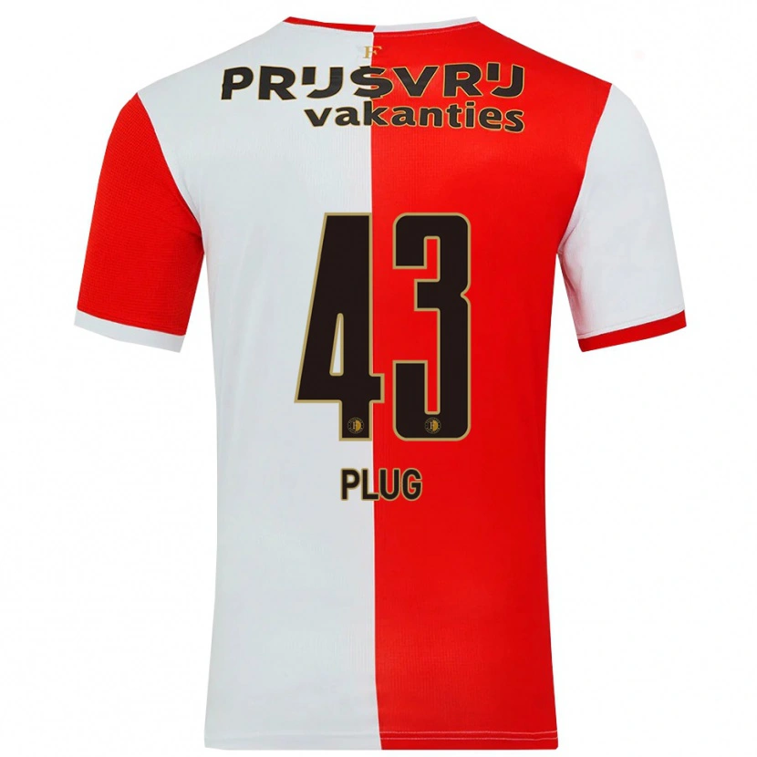 Danxen Hombre Camiseta Jan Plug #43 Rojo Blanco 1ª Equipación 2025/26 La Camisa