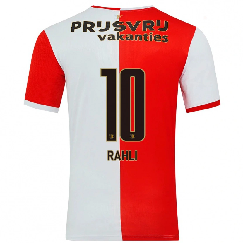 Danxen Hombre Camiseta Khalid Rahli #10 Rojo Blanco 1ª Equipación 2025/26 La Camisa