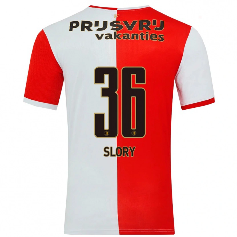 Danxen Hombre Camiseta Jaden Slory #36 Rojo Blanco 1ª Equipación 2025/26 La Camisa