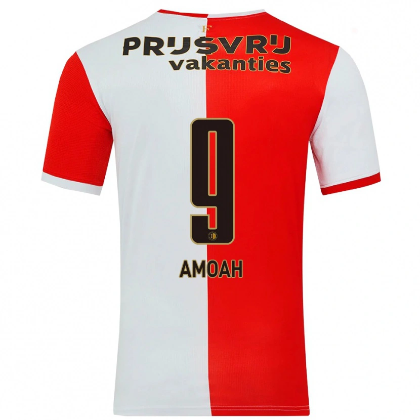 Danxen Hombre Camiseta Matthew Amoah #9 Rojo Blanco 1ª Equipación 2025/26 La Camisa