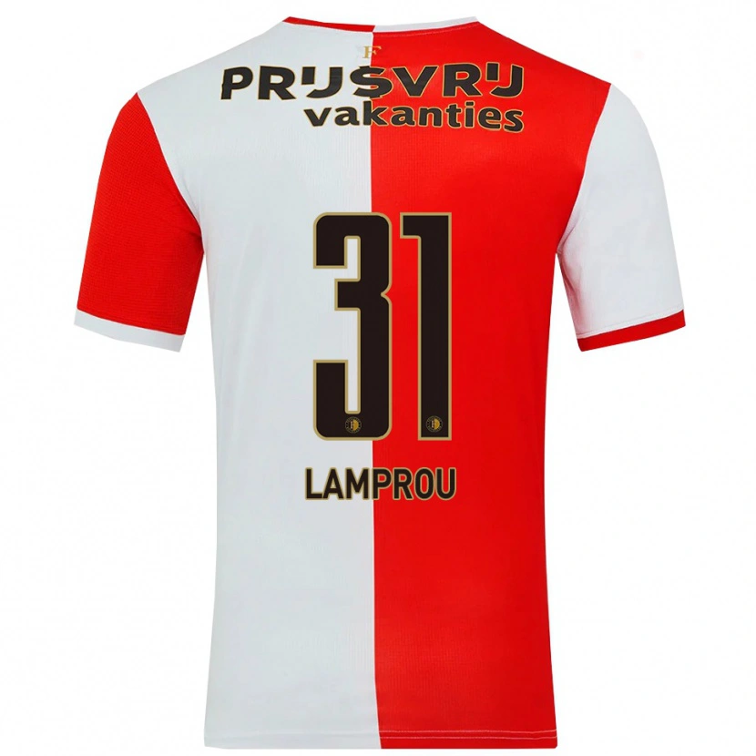 Danxen Hombre Camiseta Kostas Lamprou #31 Rojo Blanco 1ª Equipación 2025/26 La Camisa