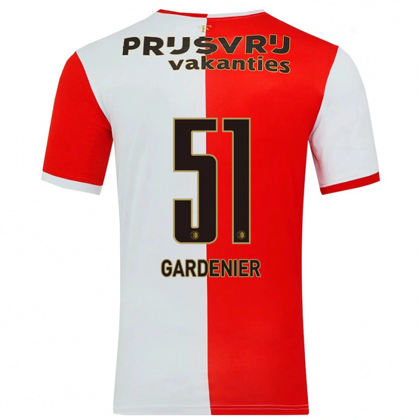 Danxen Hombre Camiseta Lucas Gardenier #51 Rojo Blanco 1ª Equipación 2025/26 La Camisa