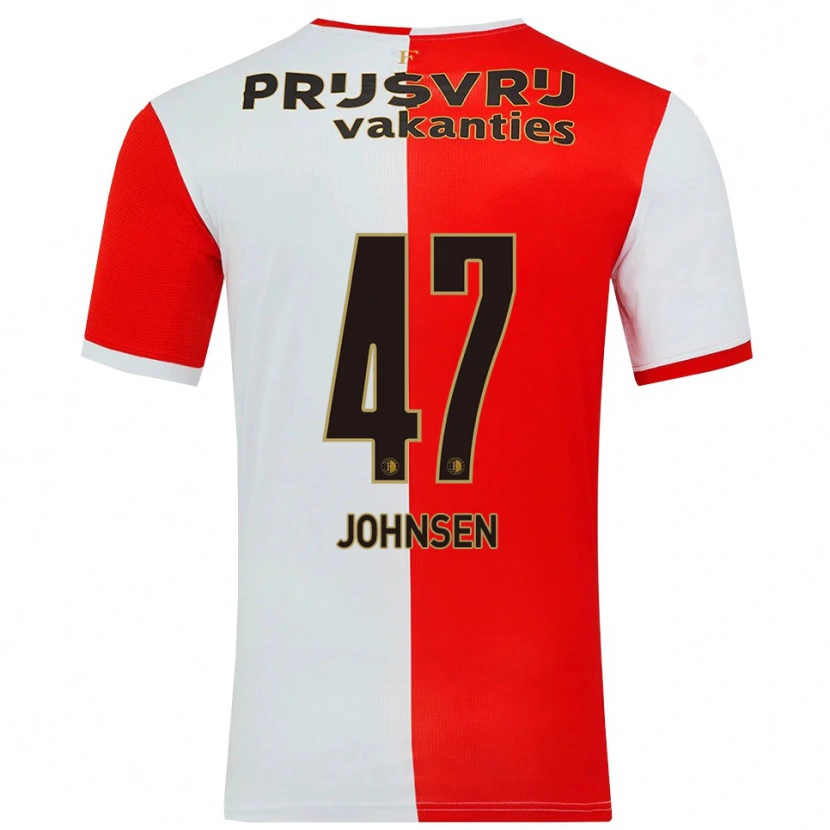 Danxen Hombre Camiseta Mikael Torset Johnsen #47 Rojo Blanco 1ª Equipación 2025/26 La Camisa