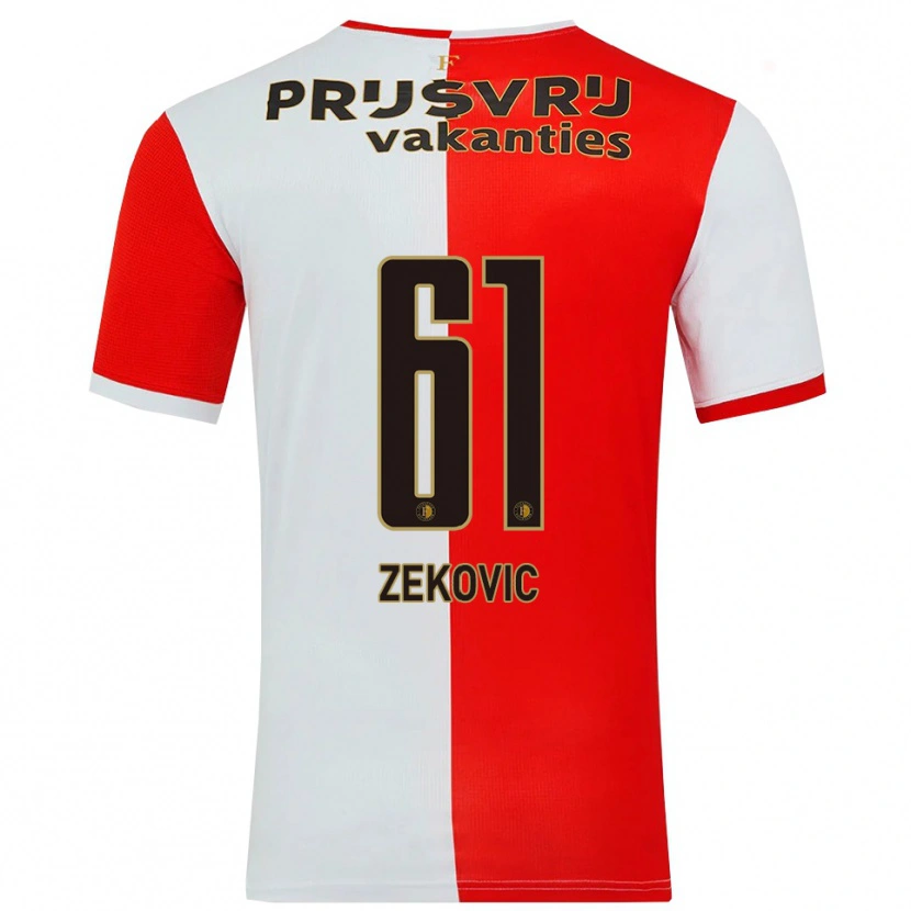 Danxen Hombre Camiseta Aleks Zekovic #61 Rojo Blanco 1ª Equipación 2025/26 La Camisa