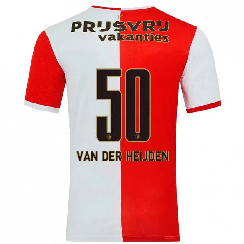 Danxen Hombre Camiseta Delano Van Der Heijden #50 Rojo Blanco 1ª Equipación 2025/26 La Camisa