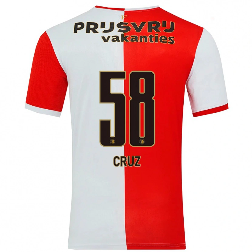 Danxen Hombre Camiseta Marley Cruz #58 Rojo Blanco 1ª Equipación 2025/26 La Camisa