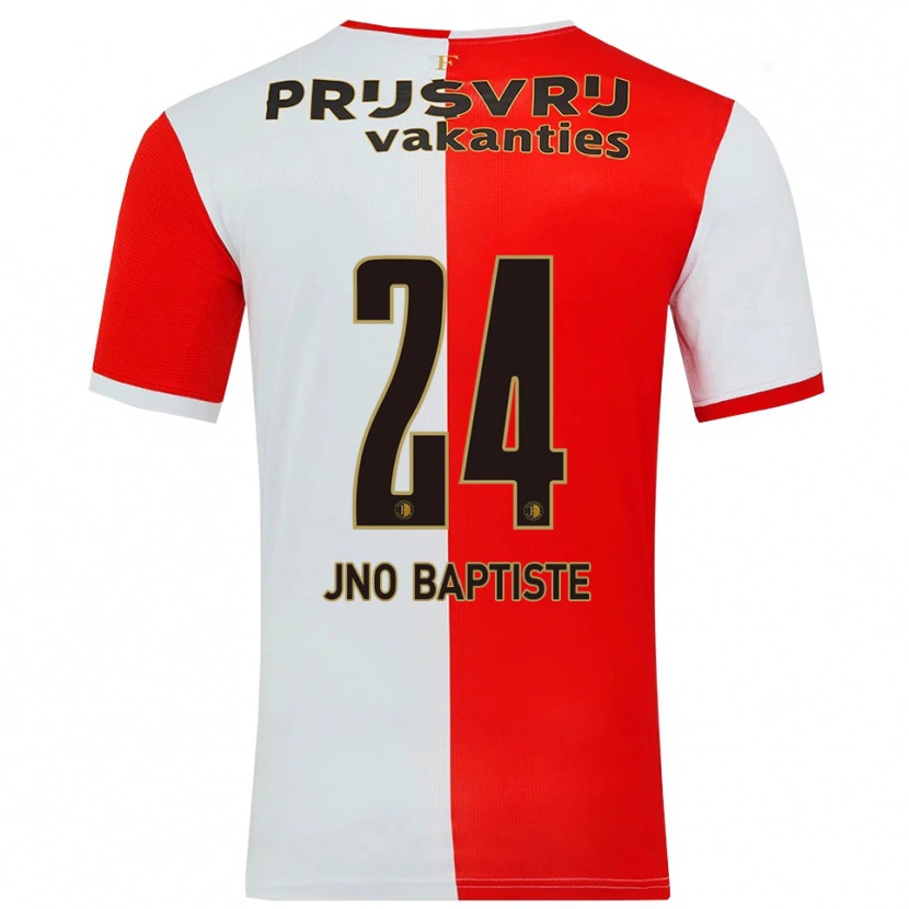 Danxen Hombre Camiseta Bridget Jno Baptiste #24 Rojo Blanco 1ª Equipación 2025/26 La Camisa