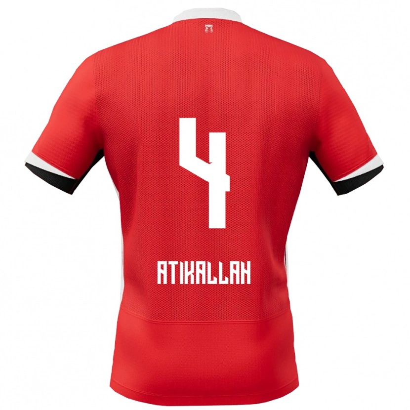 Danxen Hombre Camiseta Rayan Atikallah #4 Rojo Blanco 1ª Equipación 2025/26 La Camisa