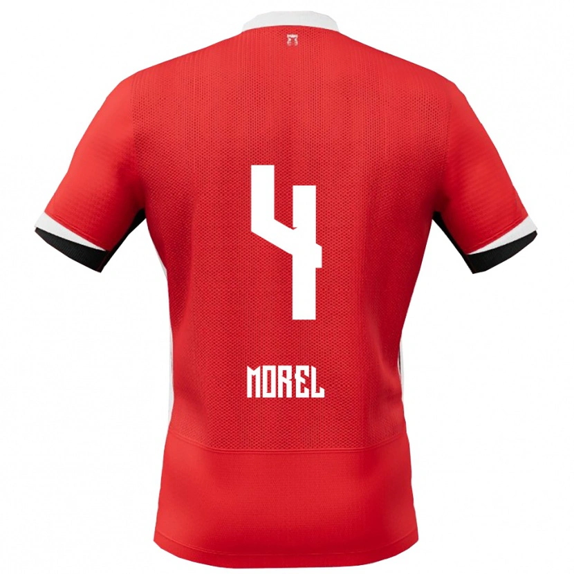 Danxen Hombre Camiseta Aebe Morel #4 Rojo Blanco 1ª Equipación 2025/26 La Camisa