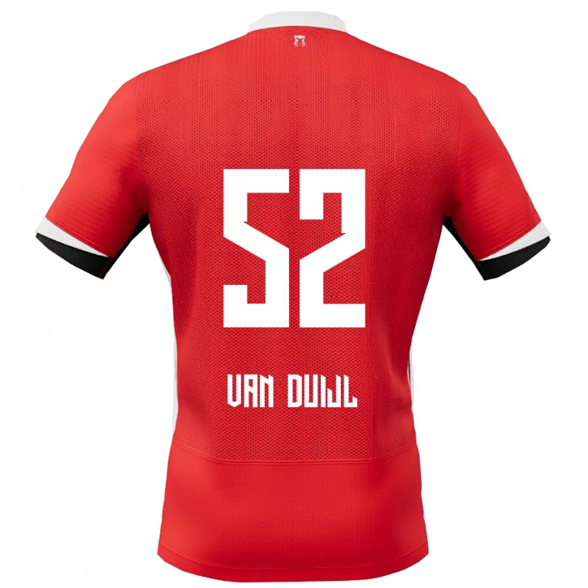 Danxen Hombre Camiseta Billy Van Duijl #52 Rojo Blanco 1ª Equipación 2025/26 La Camisa