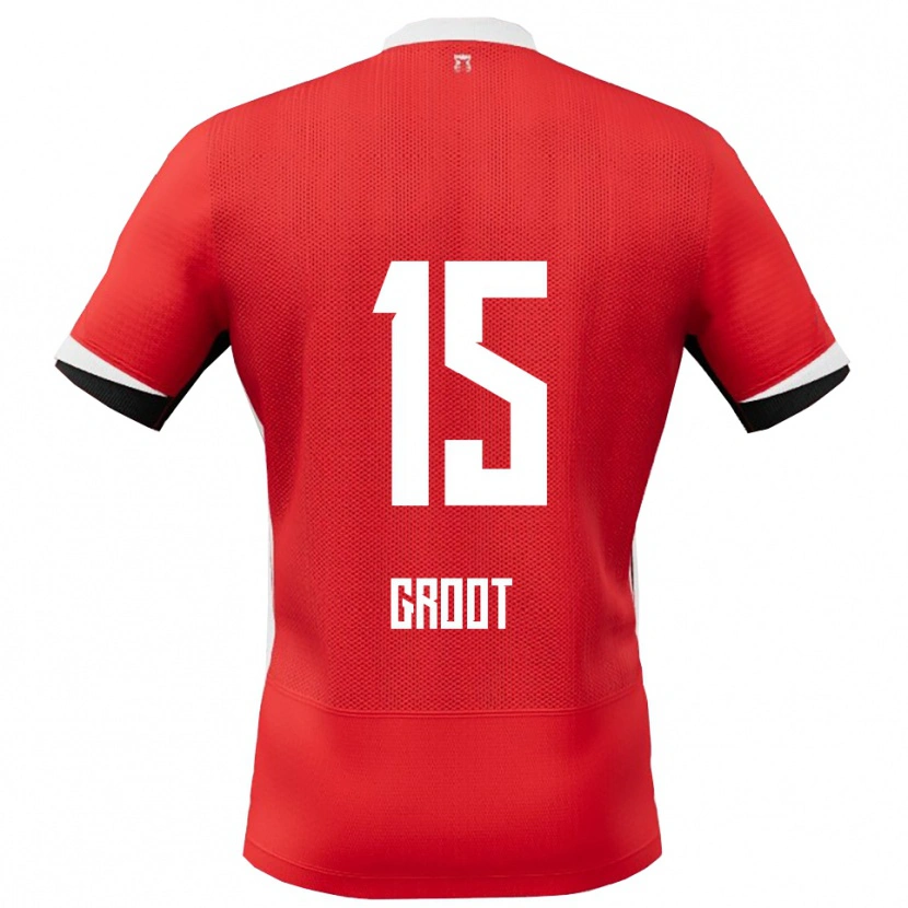 Danxen Hombre Camiseta Pleun Groot #15 Rojo Blanco 1ª Equipación 2025/26 La Camisa