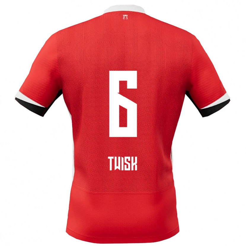 Danxen Hombre Camiseta Nick Twisk #6 Rojo Blanco 1ª Equipación 2025/26 La Camisa