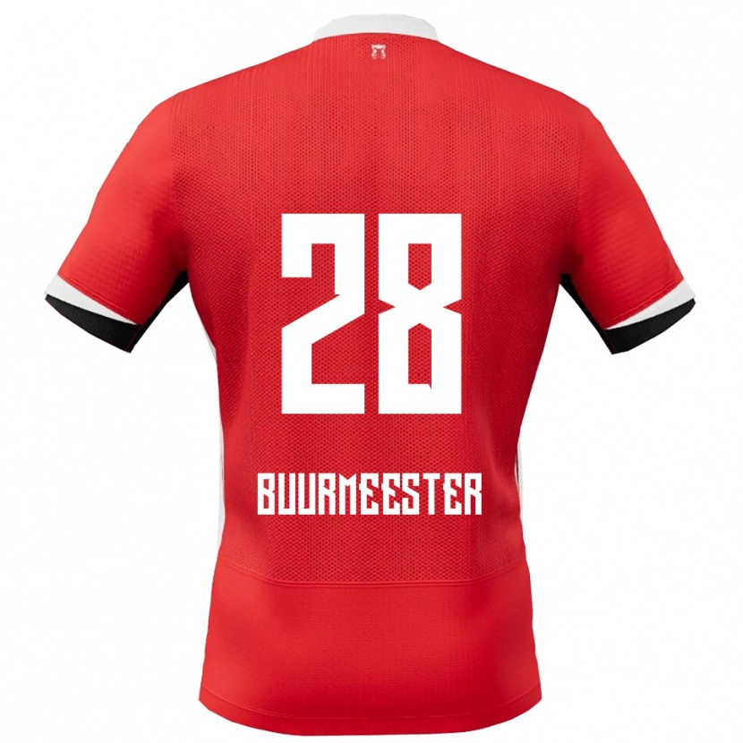 Danxen Hombre Camiseta Zico Buurmeester #28 Rojo Blanco 1ª Equipación 2025/26 La Camisa