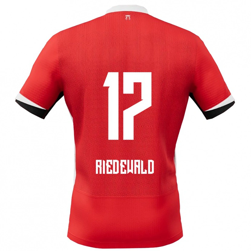 Danxen Hombre Camiseta Kenzo Riedewald #17 Rojo Blanco 1ª Equipación 2025/26 La Camisa