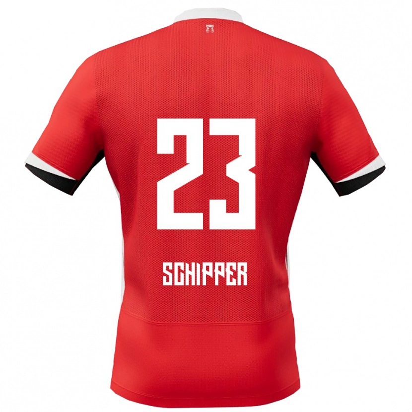 Danxen Hombre Camiseta Jur Schipper #23 Rojo Blanco 1ª Equipación 2025/26 La Camisa