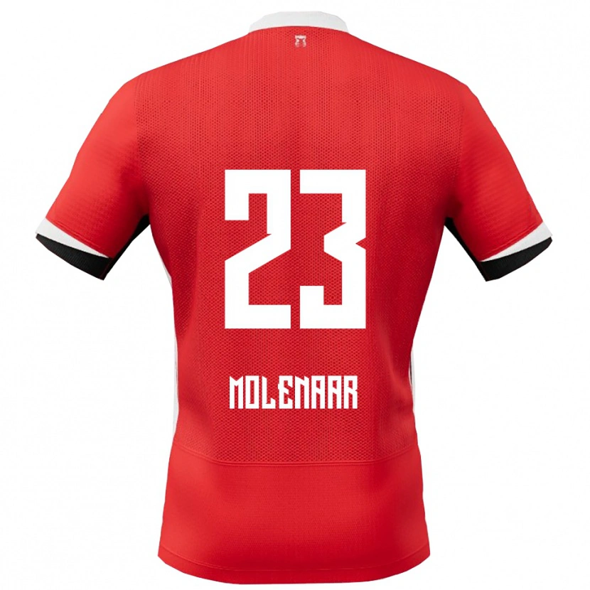 Danxen Hombre Camiseta Finn Molenaar #23 Rojo Blanco 1ª Equipación 2025/26 La Camisa