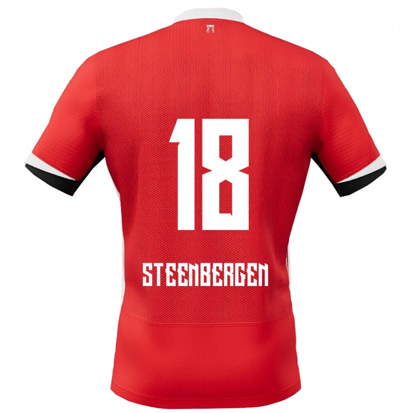 Danxen Hombre Camiseta Thom Steenbergen #18 Rojo Blanco 1ª Equipación 2025/26 La Camisa