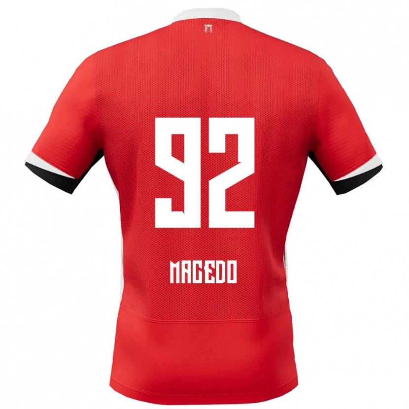 Danxen Hombre Camiseta Rodrigo Macedo #92 Rojo Blanco 1ª Equipación 2025/26 La Camisa